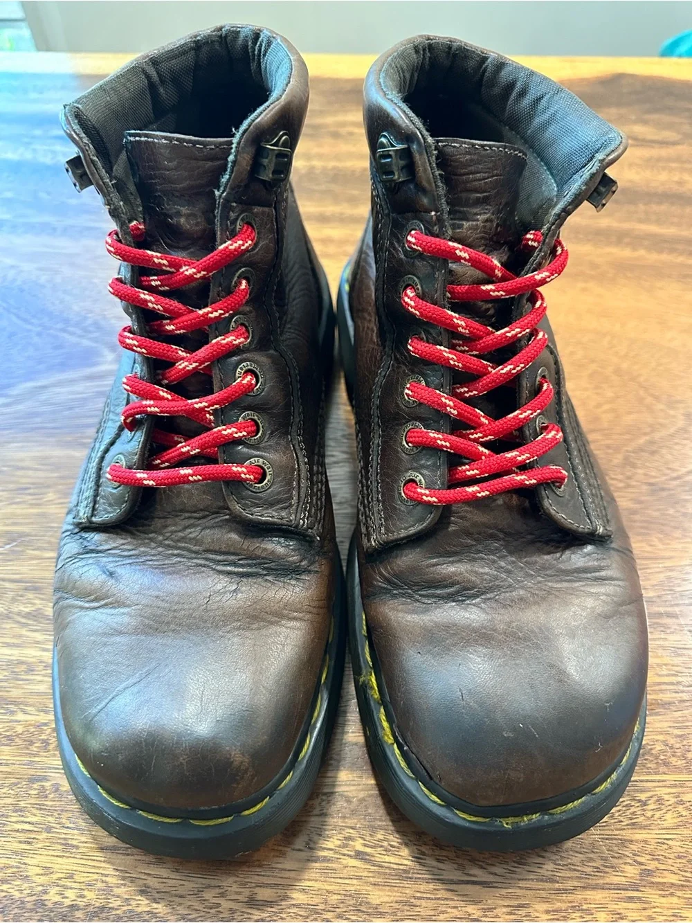 Vtg 90s Dr. Marten 8A69 Brown Leather Ankle Boots Made In England Men UK 9 US 10
